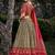 red tussar silk traditional printed lehenga choli