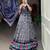 blue tussar silk traditional printed lehenga choli