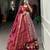maroon tussar silk traditional printed lehenga choli