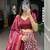 maroon tussar silk traditional printed lehenga choli