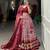 maroon tussar silk traditional printed lehenga choli