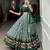 green tussar silk traditional printed lehenga choli