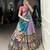 purple tussar silk traditional printed lehenga choli