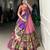 pink tussar silk traditional printed lehenga choli