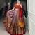 purple tussar silk traditional printed lehenga choli