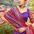 purple tussar silk traditional printed lehenga choli