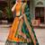 yellow tussar silk traditional printed lehenga choli