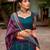 blue tussar silk traditional printed lehenga choli
