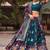 blue tussar silk traditional printed lehenga choli