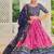 pink tussar silk traditional printed lehenga choli