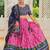 pink tussar silk traditional printed lehenga choli