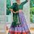 purple tussar silk traditional printed lehenga choli