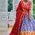 sky blue tussar silk traditional printed lehenga choli