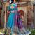 sky blue tussar silk traditional printed lehenga choli