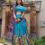 sky blue tussar silk traditional printed lehenga choli