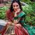 rust red tussar silk traditional printed lehenga choli
