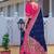 blue tussar silk traditional printed lehenga choli