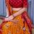yellow tussar silk traditional printed lehenga choli