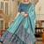 sky blue tussar silk traditional printed lehenga choli