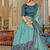 sky blue tussar silk traditional printed lehenga choli