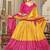 yellow tussar silk traditional printed lehenga choli