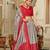 grey tussar silk traditional printed lehenga choli
