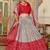 grey tussar silk traditional printed lehenga choli