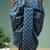 Dark blue printed pitambari ready to wear silk dhoti