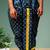 Dark blue printed pitambari ready to wear silk dhoti
