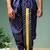 Navy blue printed pitambari ready to wear silk dhoti