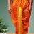 Orange printed pitambari ready to wear silk dhoti