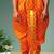 Orange printed pitambari ready to wear silk dhoti