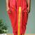 Red printed pitambari ready to wear silk dhoti