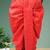 Red printed pitambari ready to wear silk dhoti