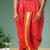 Red printed pitambari ready to wear silk dhoti