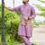 "lavender purple malai satin kurta with embroidery work nehru jacket