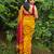 Golden maheswari cotton saree with unstitched blouse piece