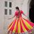 multicolor Roman Maslin Crochet Print Gotta lace embellished lehenga choli