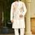 Off white cream malai satin kurta with embroidery work nehru jacket