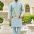 Sky blue malai satin kurta with embroidery work nehru jacket