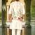 Off white malai satin kurta with intricate embroidery work nehru jacket