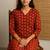 Floral doriya hand block print kurta
