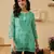 Hand embroidered sea green georgette lucknowi chikankari kurti with slip