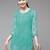 Hand embroidered sea green georgette lucknowi chikankari kurti with slip