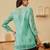 Hand embroidered sea green georgette lucknowi chikankari kurti with slip