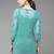 Hand embroidered sea green georgette lucknowi chikankari kurti with slip