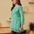Hand embroidered sea green georgette lucknowi chikankari kurti with slip