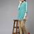 Hand embroidered sea green georgette lucknowi chikankari kurti with slip