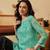 Hand embroidered sea green georgette lucknowi chikankari kurti with slip