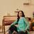 Hand embroidered sea green georgette lucknowi chikankari kurti with slip